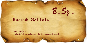 Bozsek Szilvia névjegykártya