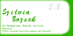 szilvia bozsek business card